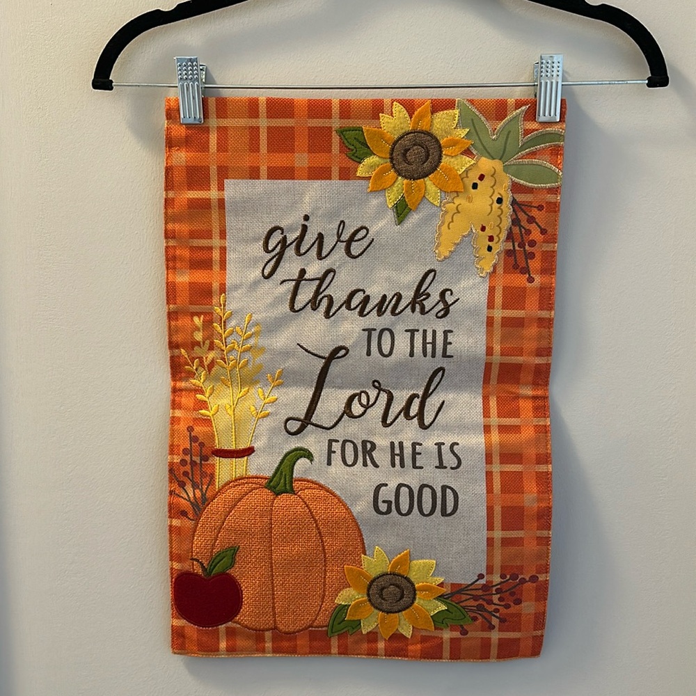 Fall yard flag with embroidery. Double sized.  Never used.